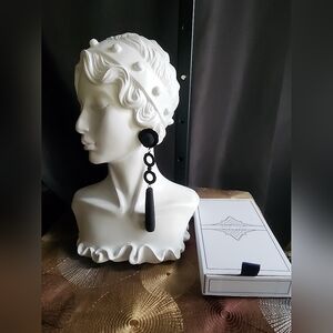 Leyla Gans Amelia wrapped cord drop earrings - black